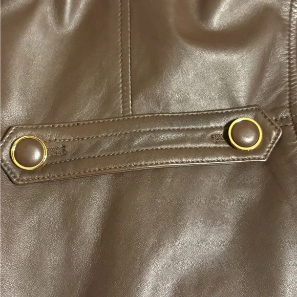 Tory Burch Dark Brown Leather Jacket - Picture 9 of 11